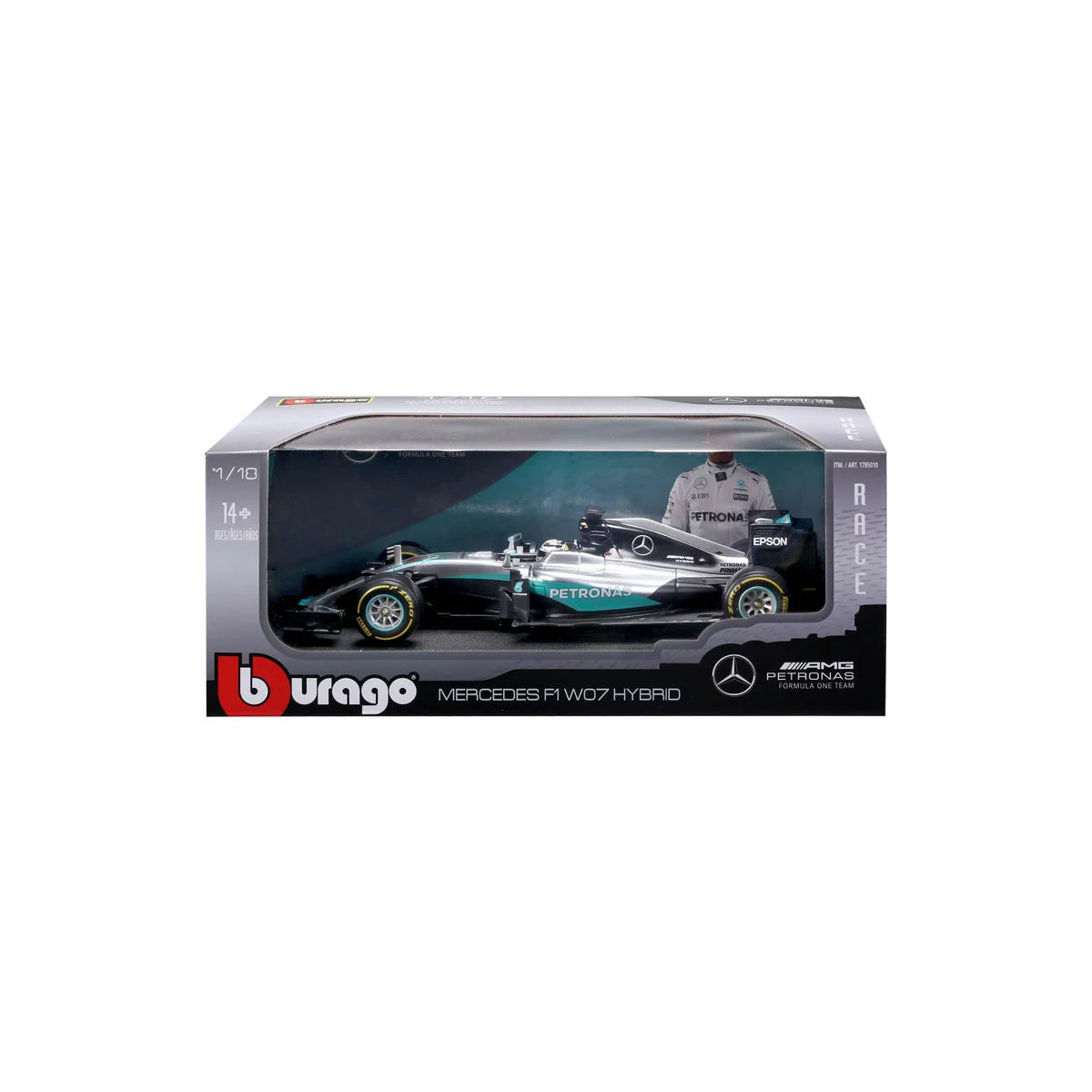Maisto 1:18 Formula 1 Die Cast Vehicles - Mercedes F1 W07 Hybrid 2016 Lewis Hamilton