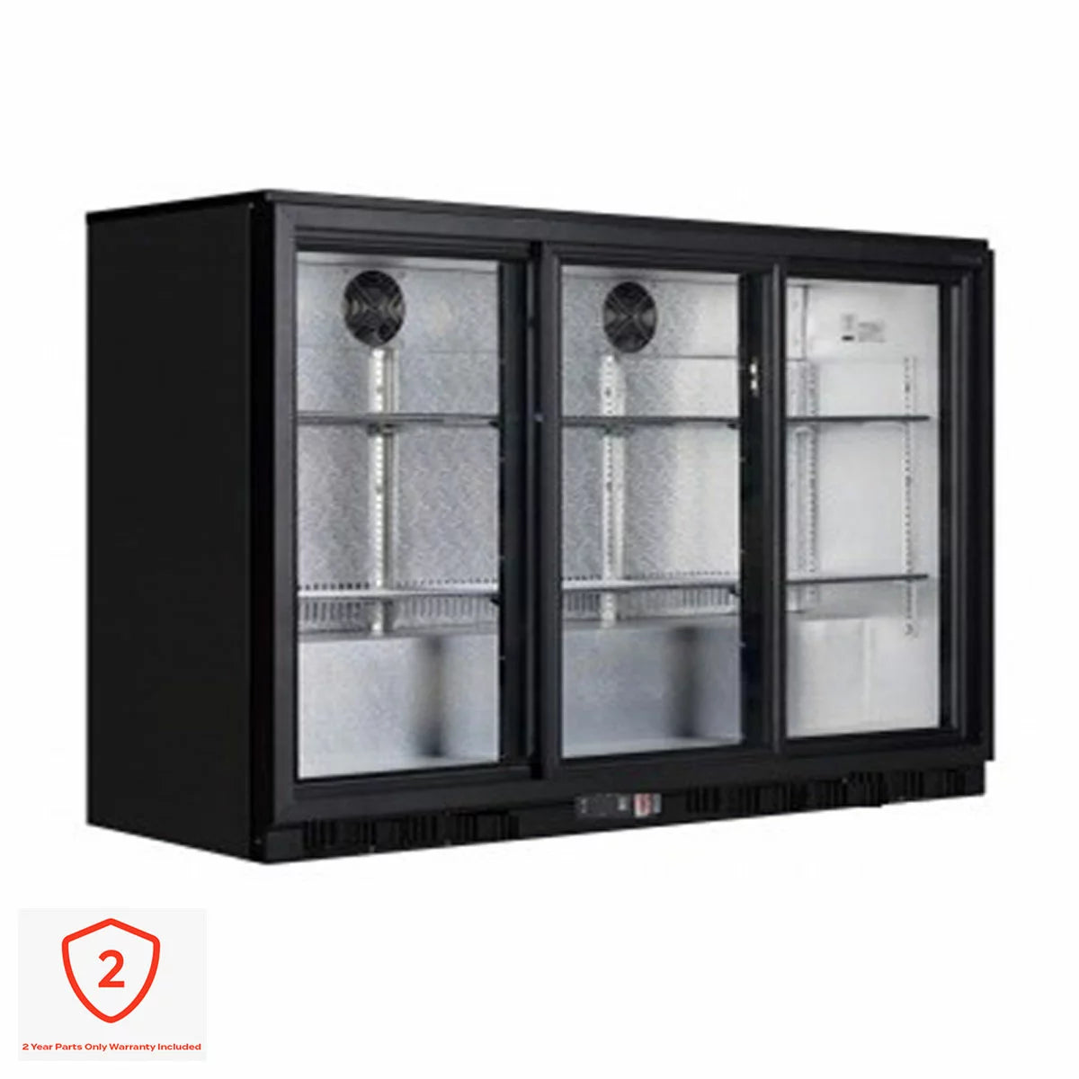 Contender RRG023 320L Commercial Sliding Triple Door Bottle Cooler, C Rated