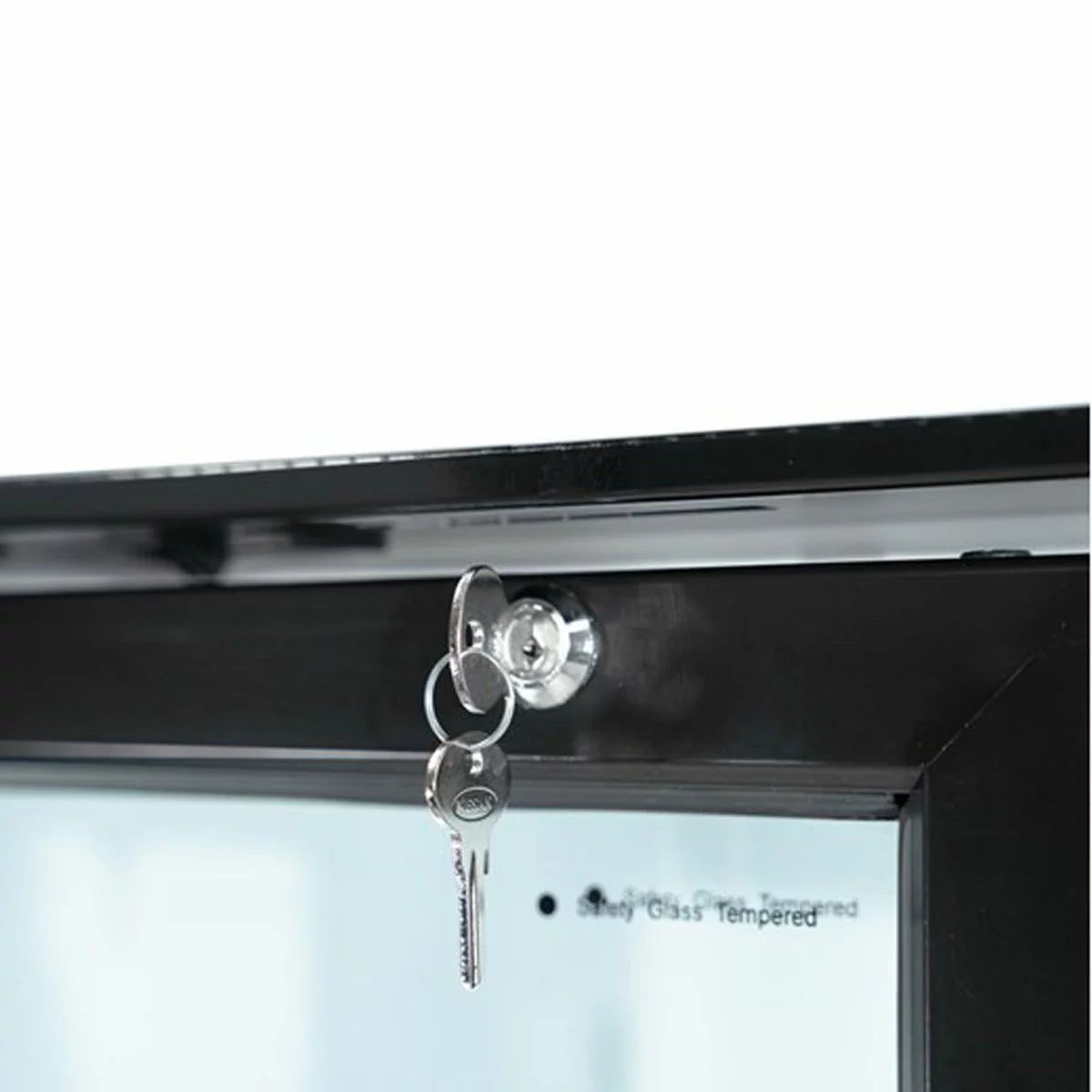 Contender RUG047 783L Commercial Hinged Double Glass Door Fridge, E Rated