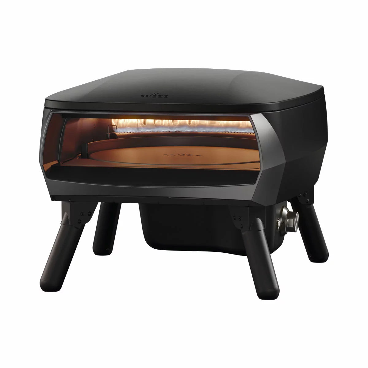 Witt Piccolo Rotante Gas Powered 13" Pizza Oven 5 Piece Bundle in Black