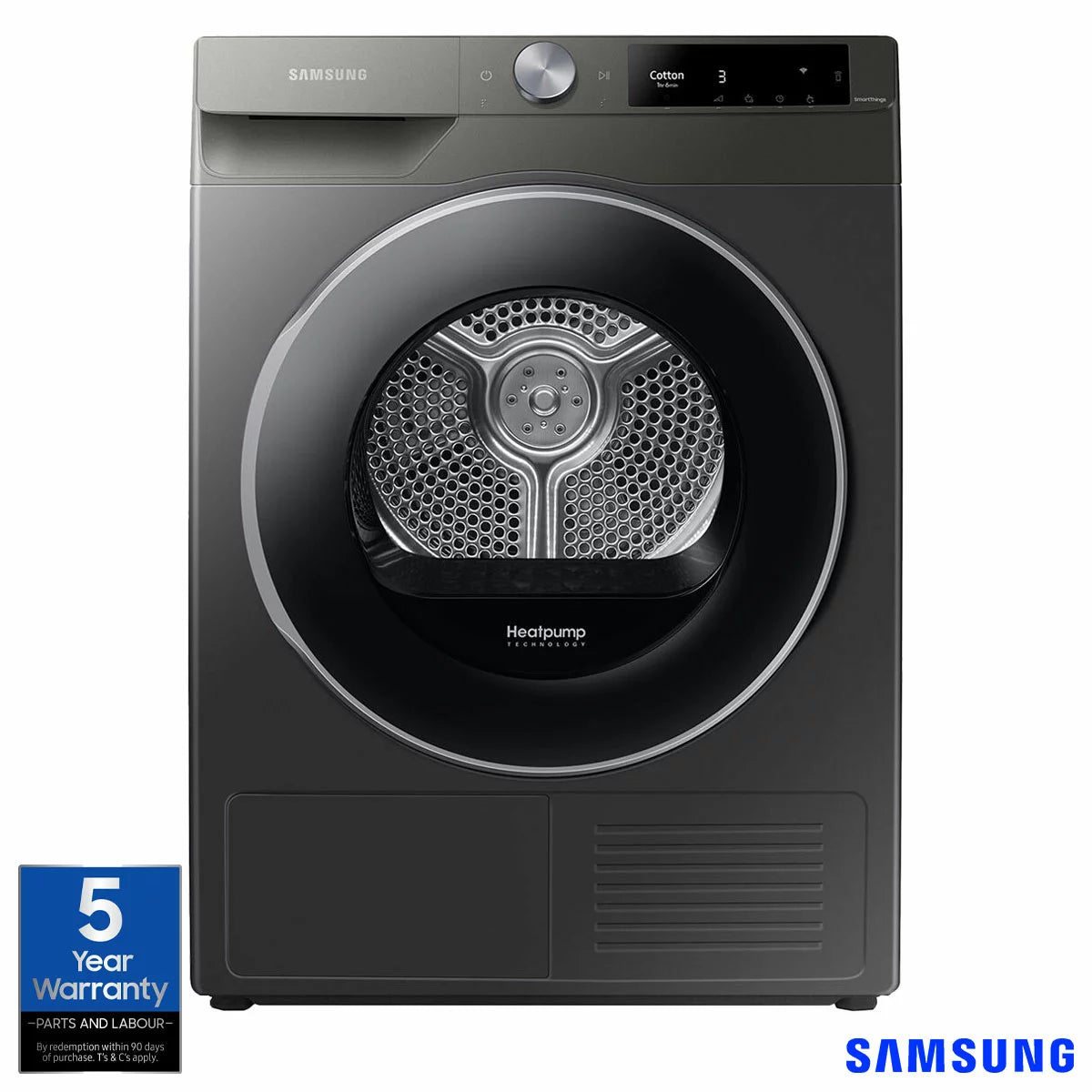 Samsung Series 6 DV90T6240LN/S1, 9kg, Heat Pump Tumble Dryer, A+++ Rated