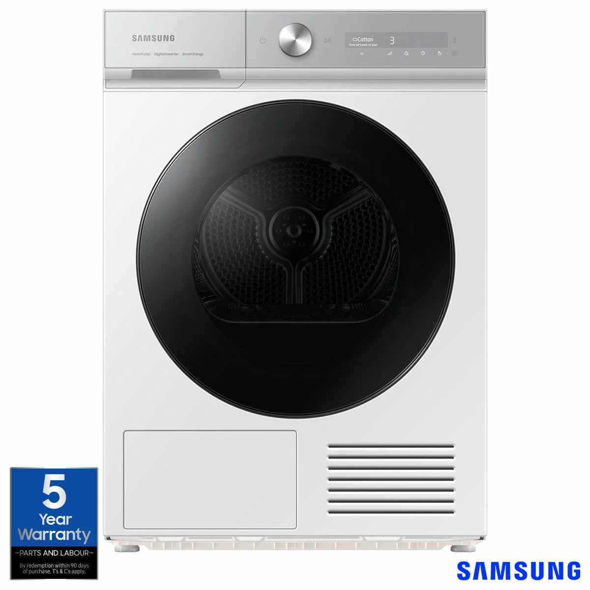 Samsung Series 8 DV90BB9445GHS1, 9kg Smart Heat Pump Tumble Dryer, A+++ Rated