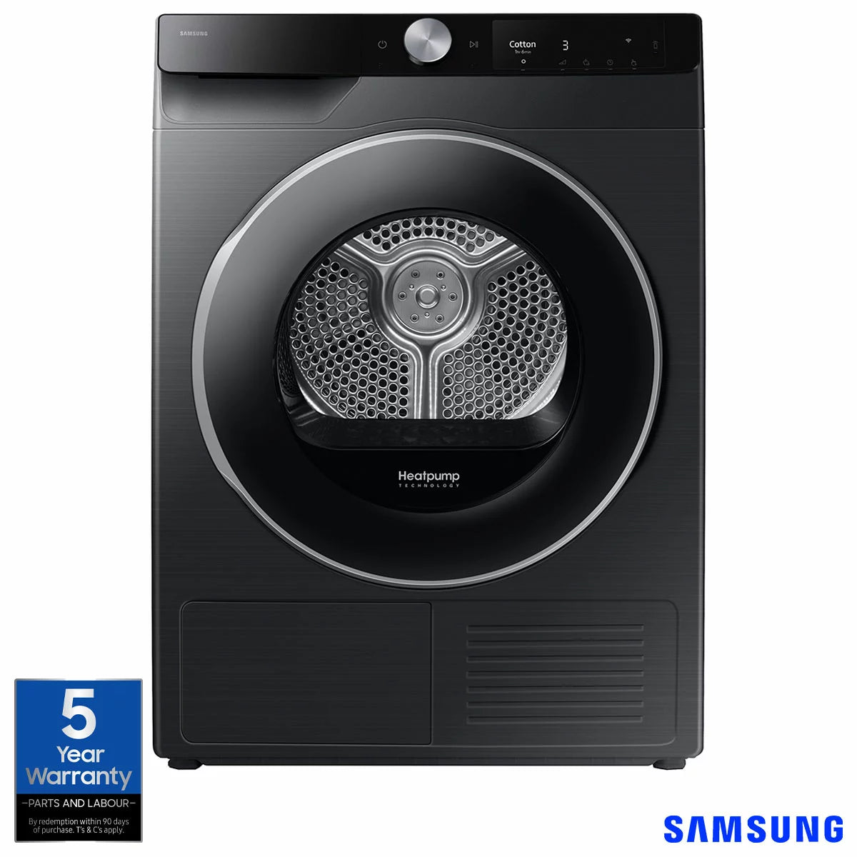 Samsung Series 6 AI Energy DV90T6240LB/S1 9KG Smart Heat Pump Tumble Dryer, A+++