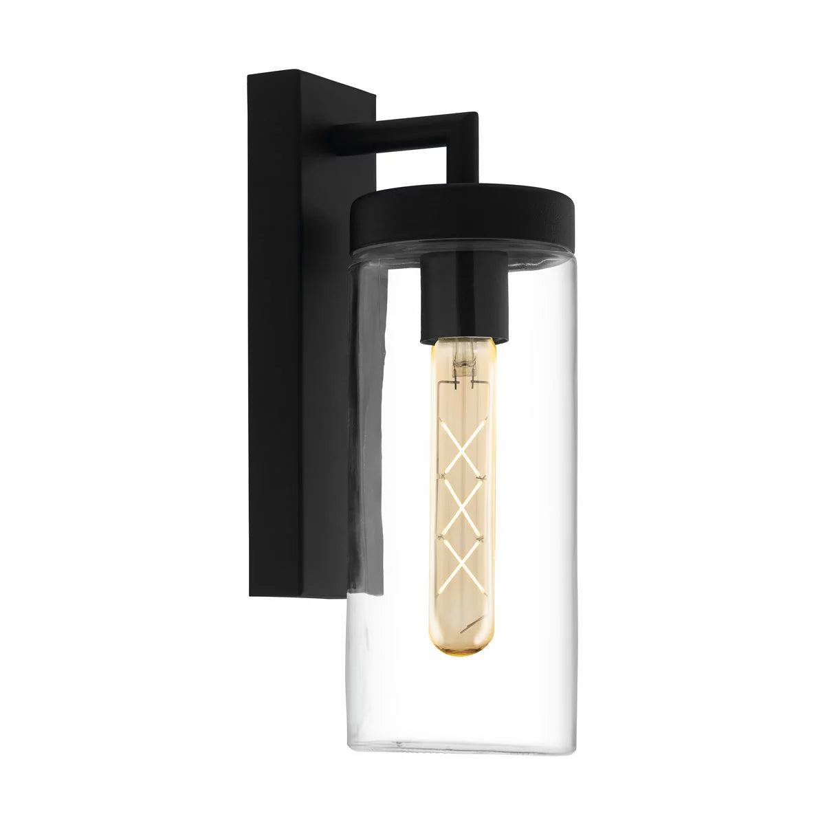 EGLO Bovolone 1-Light Modern Black Exterior Wall Lamp