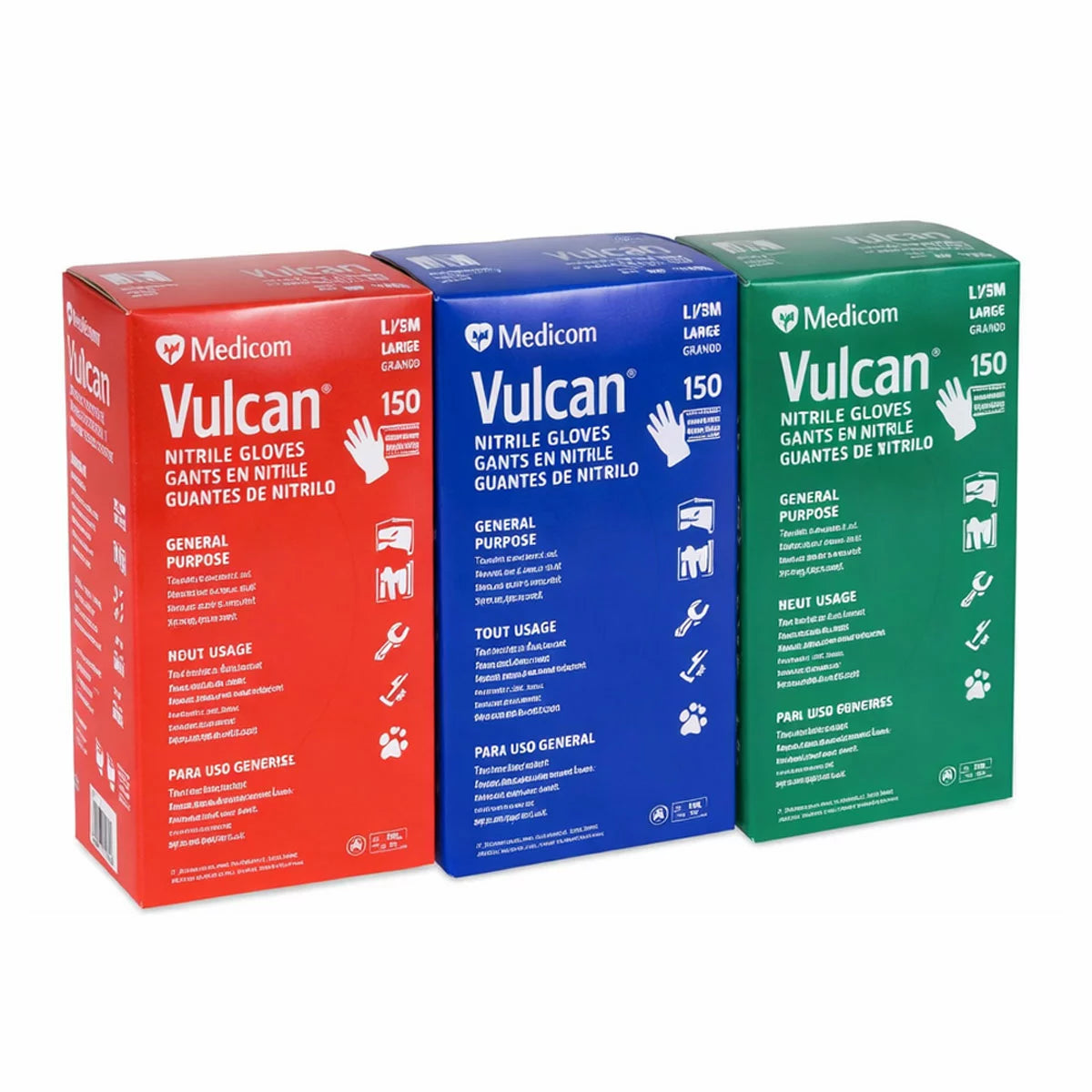 Medicom Vulcan Powder-Free Nitrile Disposable Gloves, Indigo Blue, 150 Pack