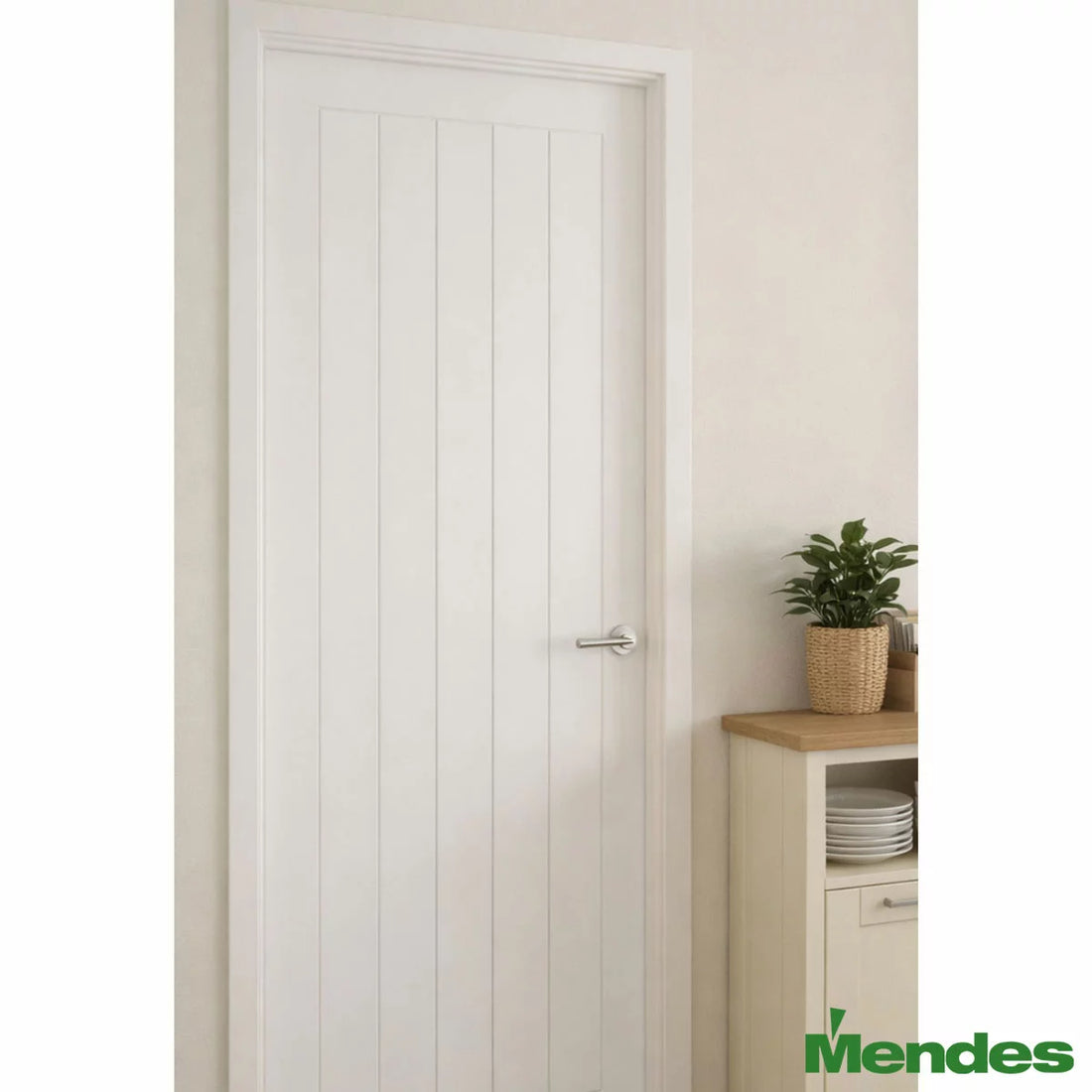 Mendes Internal Prefinished Internal Door - White Primed Mexicana in 3 Sizes