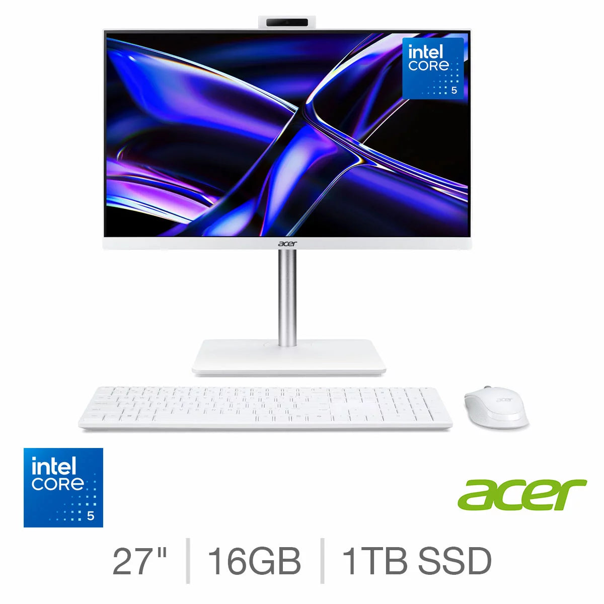 Acer C27-A, Intel Core 5, 16GB RAM, 1TB SSD, 27 Inch All in One Desktop PC