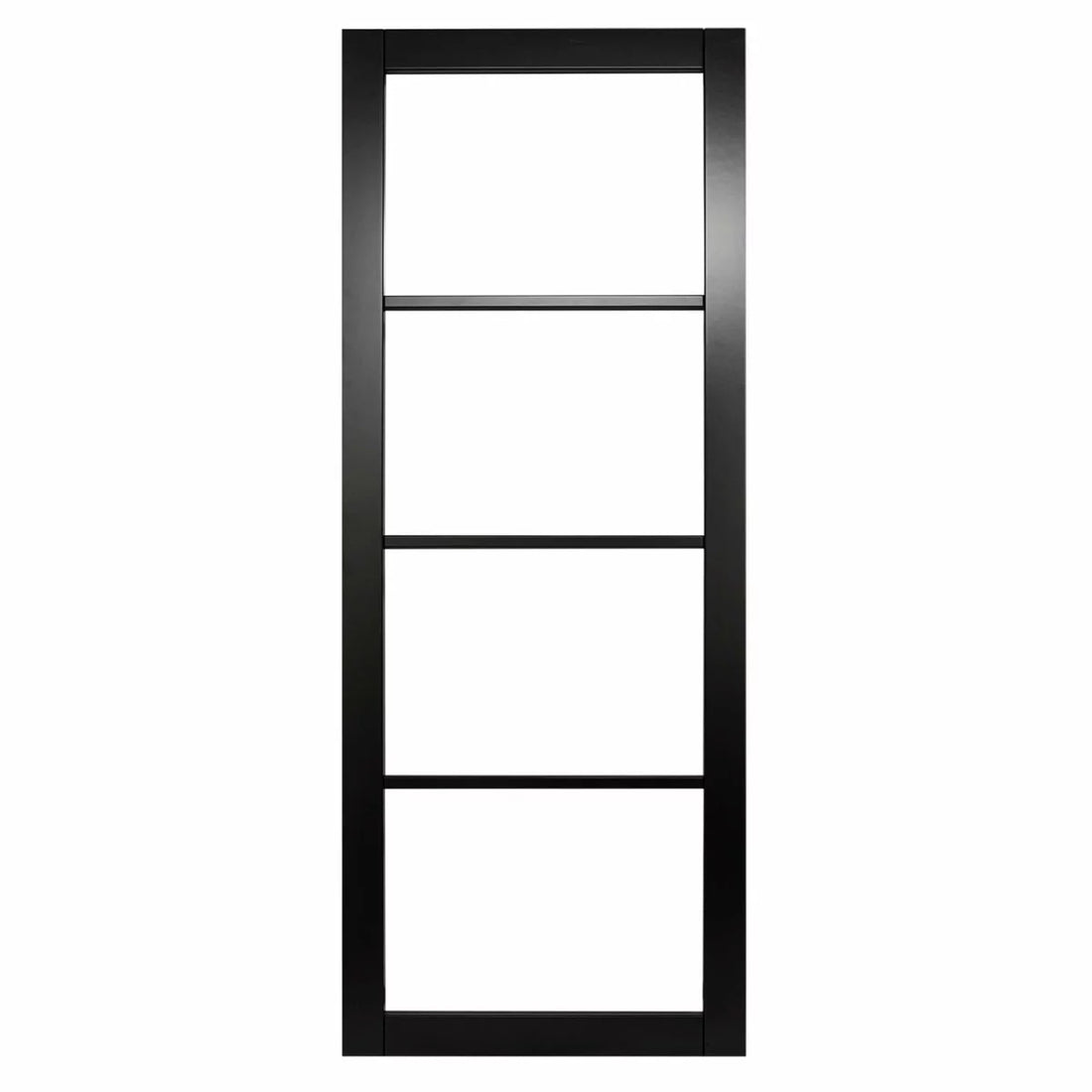 Mendes Industrial Solid Internal Door With Slim Handle Pack- Black Rome Glazed