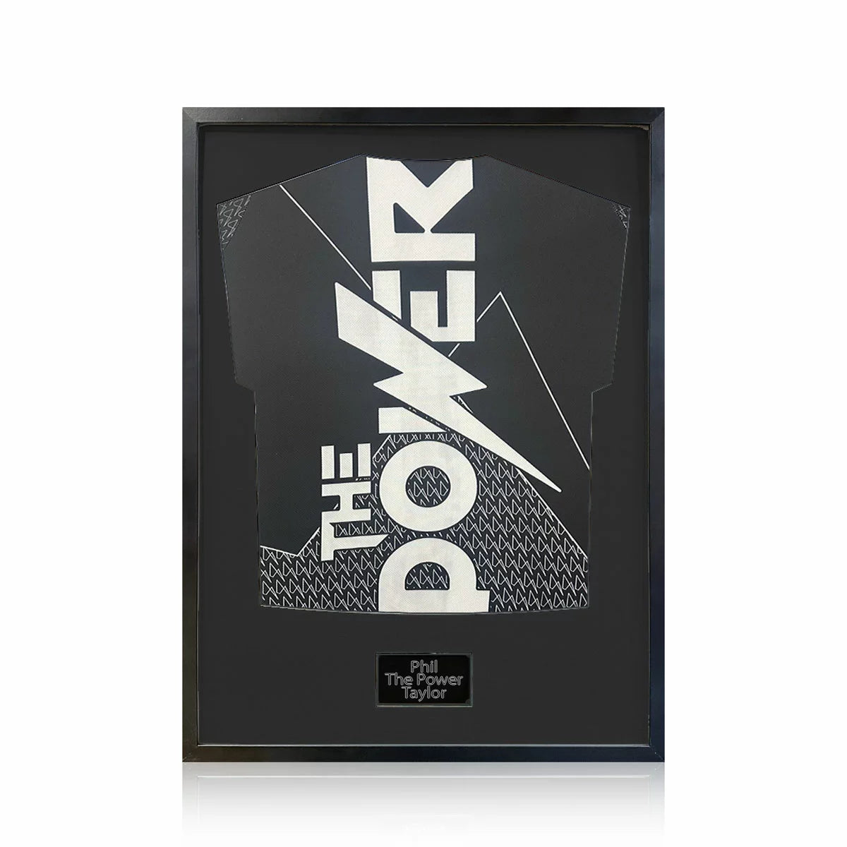 Phil Taylor Signed Framed Darts Shirt in 2 Options: White or Black Mount