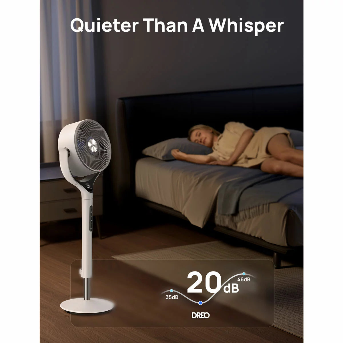 Dreo DR-HPF025S Smart TurboPoly Pedestal Fan in White