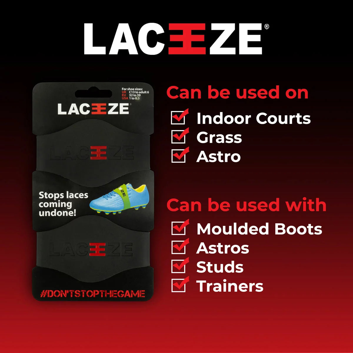 Laceeze Bands 4 Pack in Two Sizes