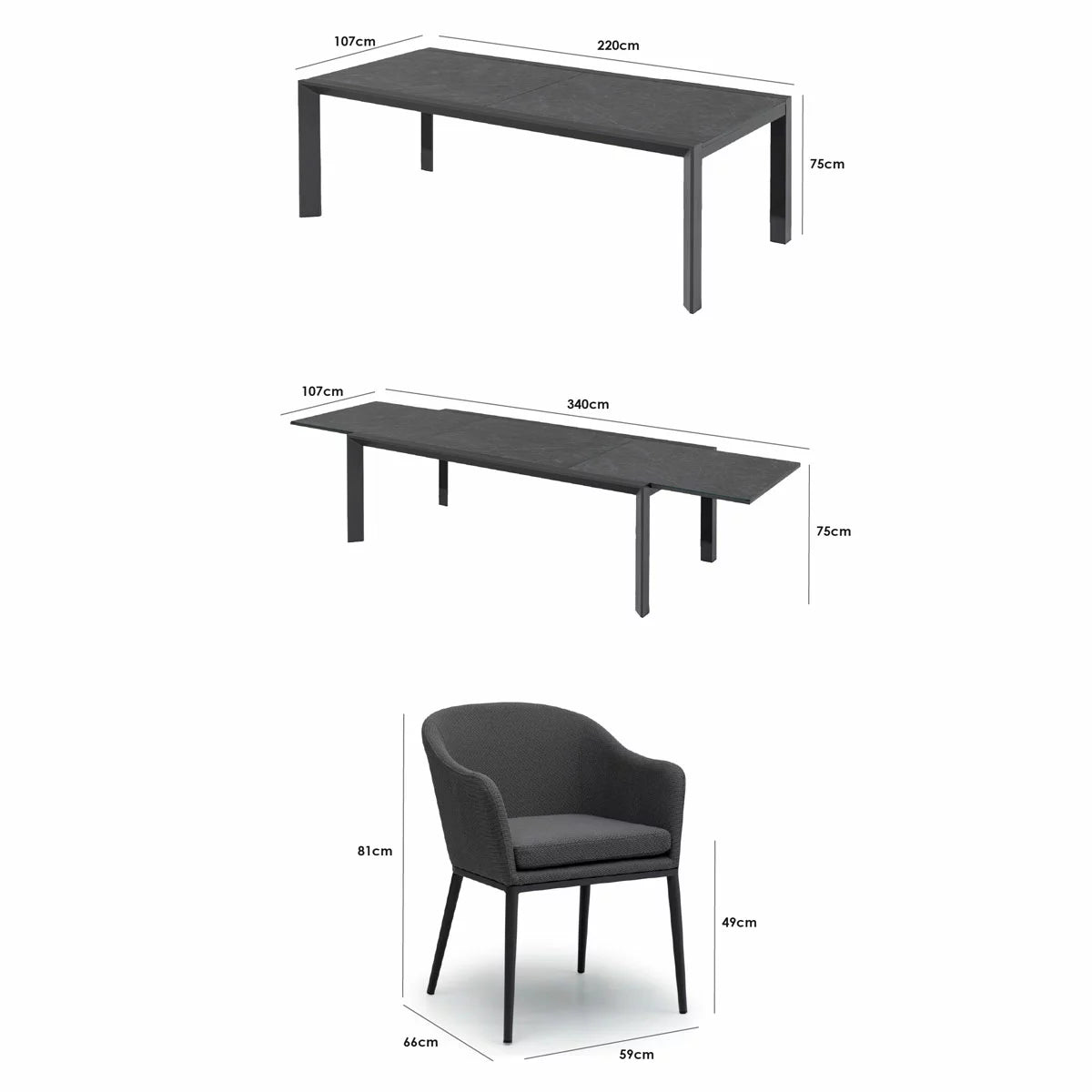 Harbour Lifestyle Luna 9 Piece Extending Dining Set