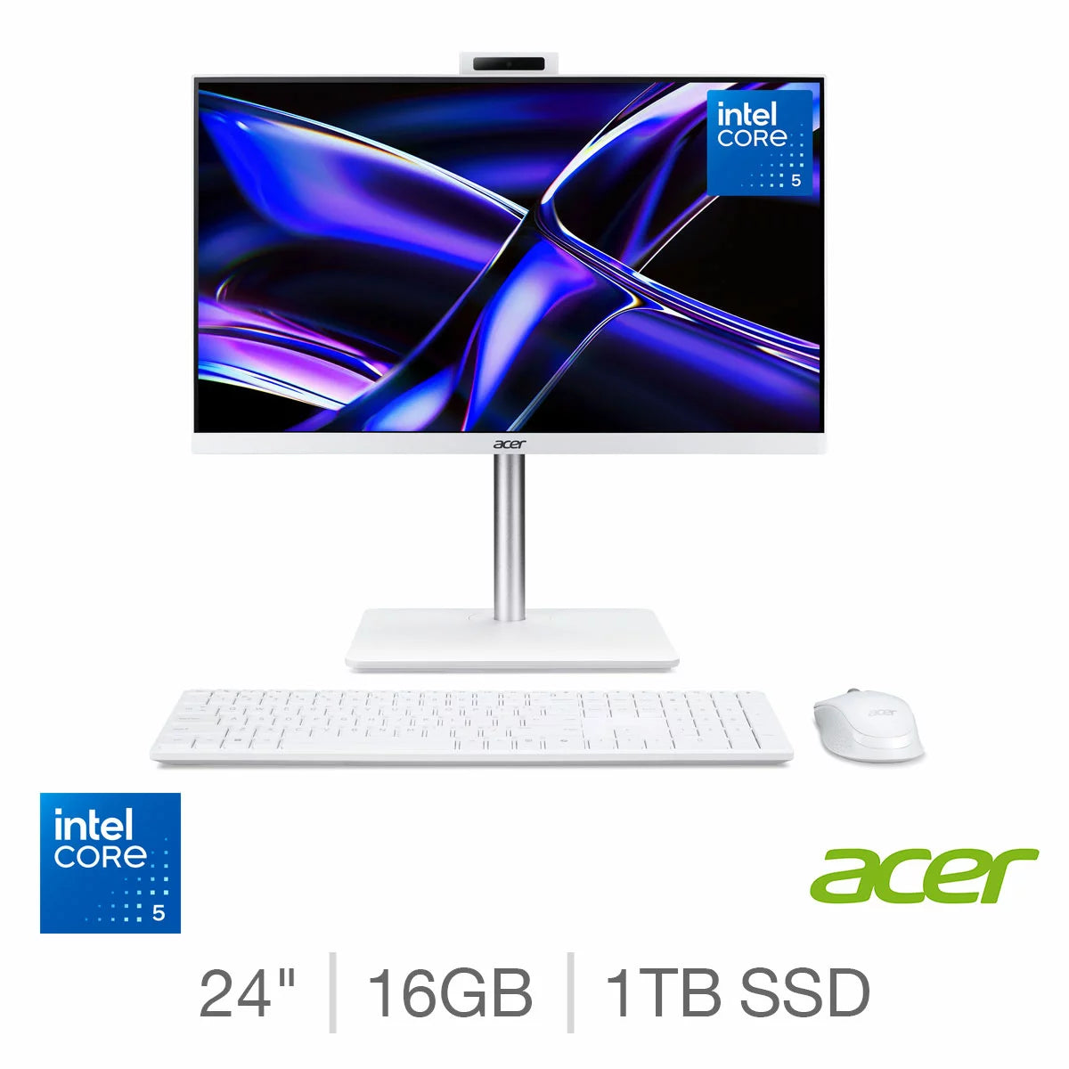 Acer C24-A, Intel Core 5, 16GB RAM, 1TB SSD, 24 Inch All in One Desktop PC