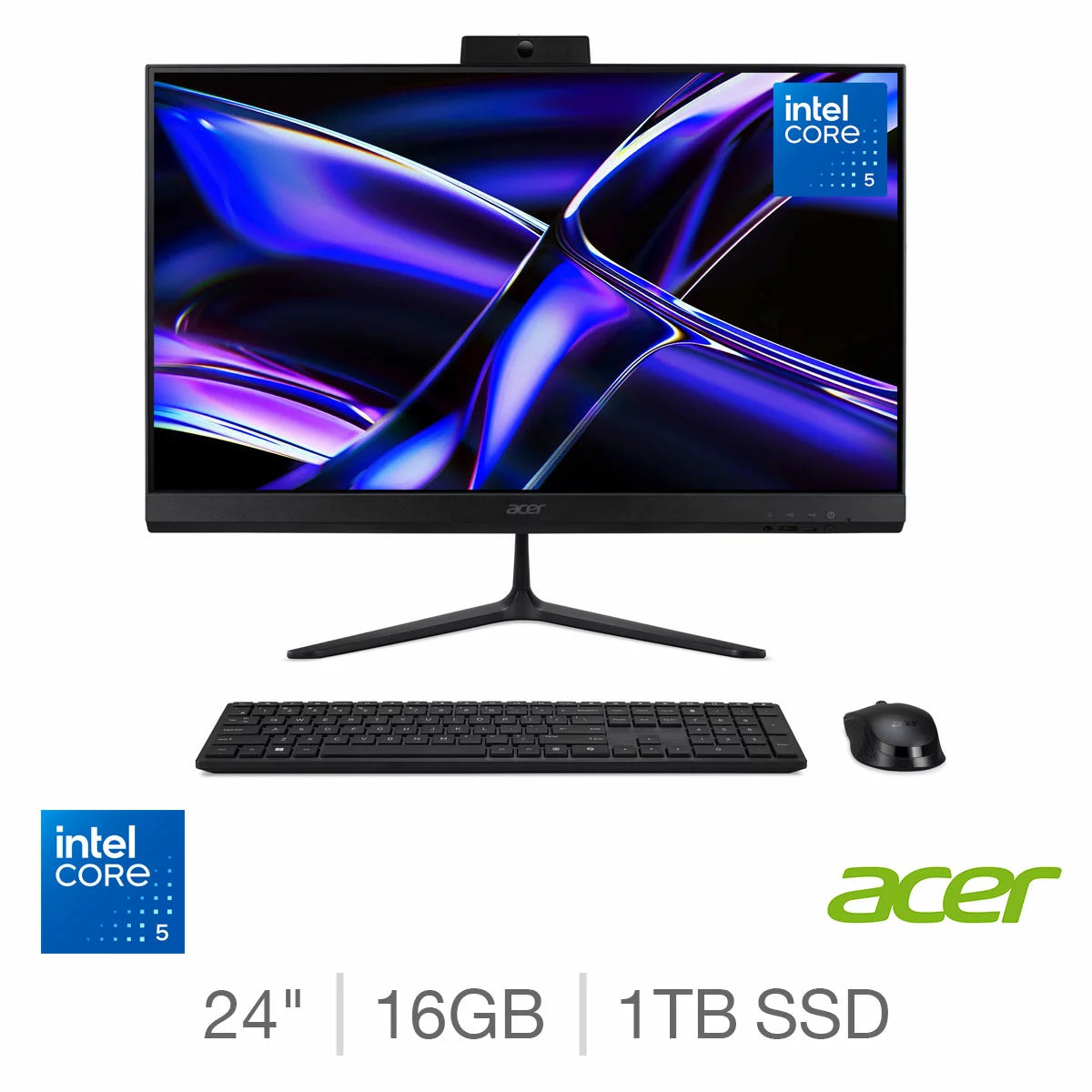 Acer C24-B, Intel Core 5, 16GB RAM, 1TB SSD, 24 Inch All in One Desktop PC