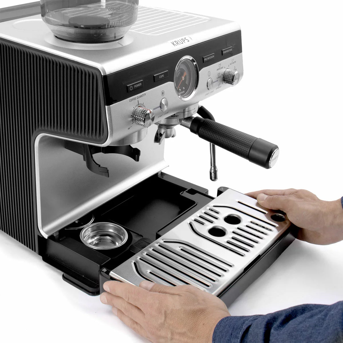 Krups XP801TG0 Precision Steam & Pump Espresso Coffee Machine with Grinder