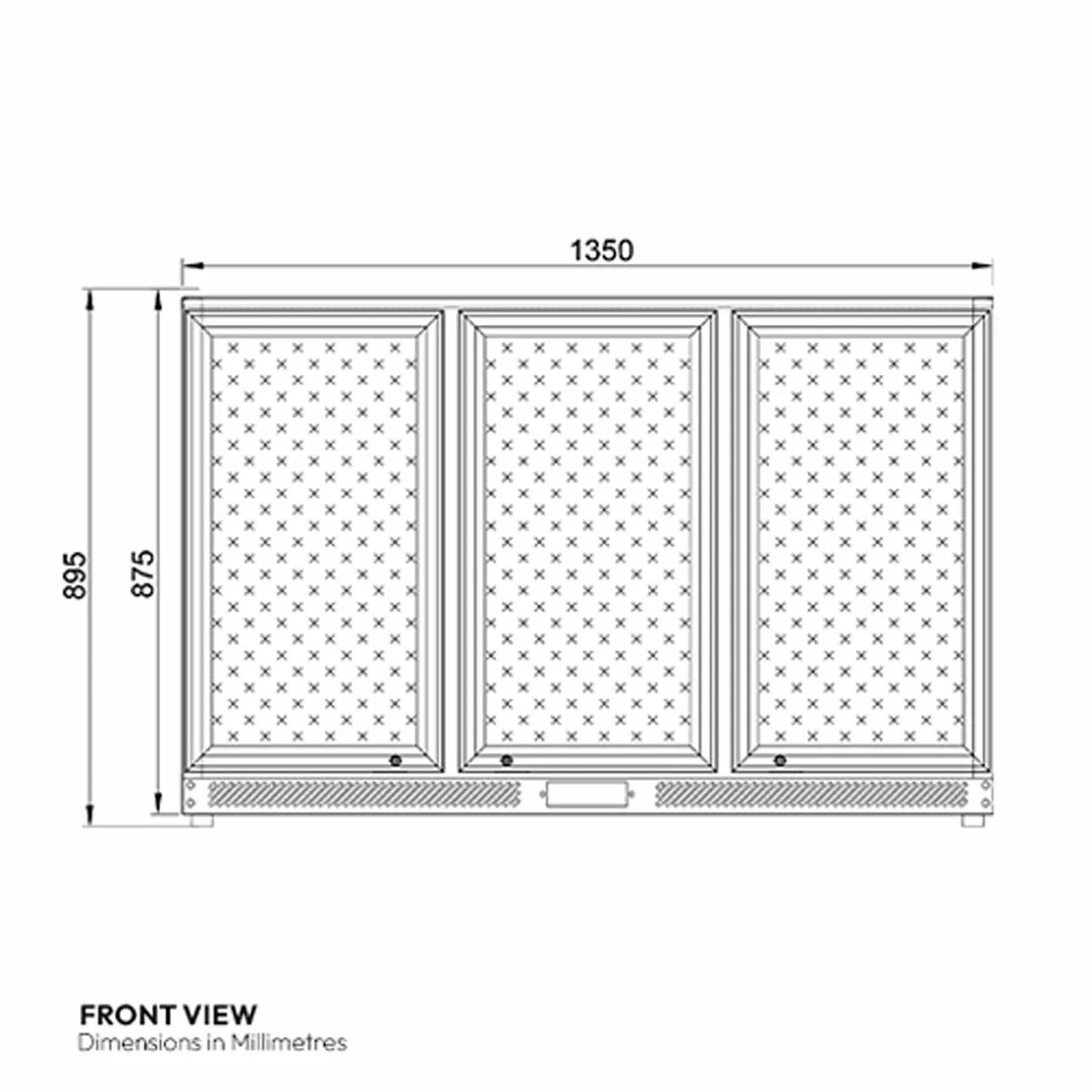 Contender RRG023 320L Commercial Sliding Triple Door Bottle Cooler, C Rated