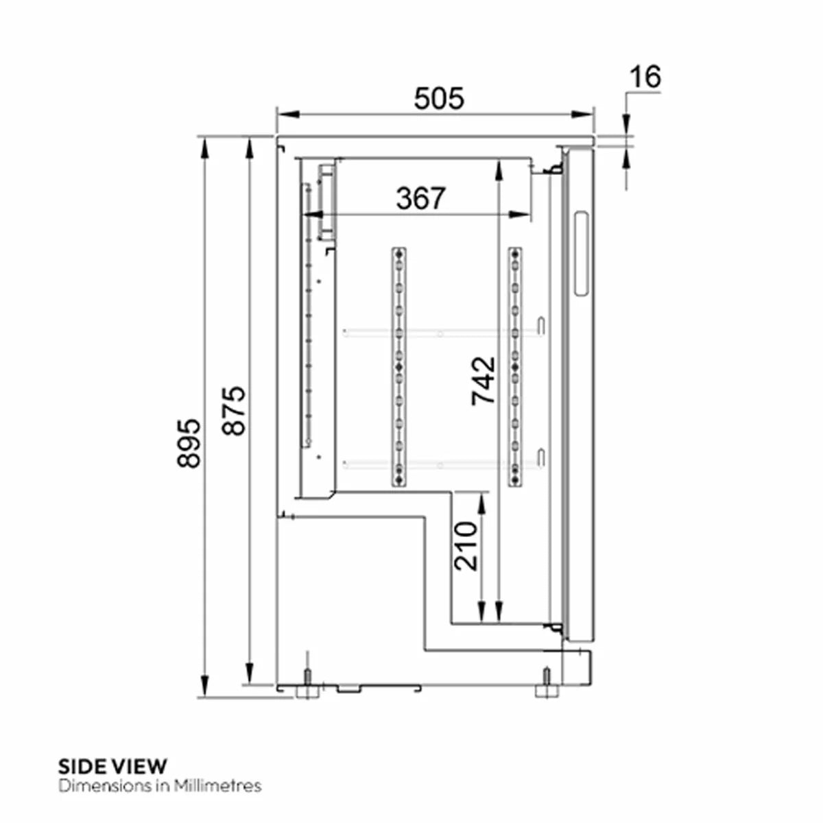 Contender RRG021 Commercial 220L Sliding Double Door Bottle Cooler, C Rated