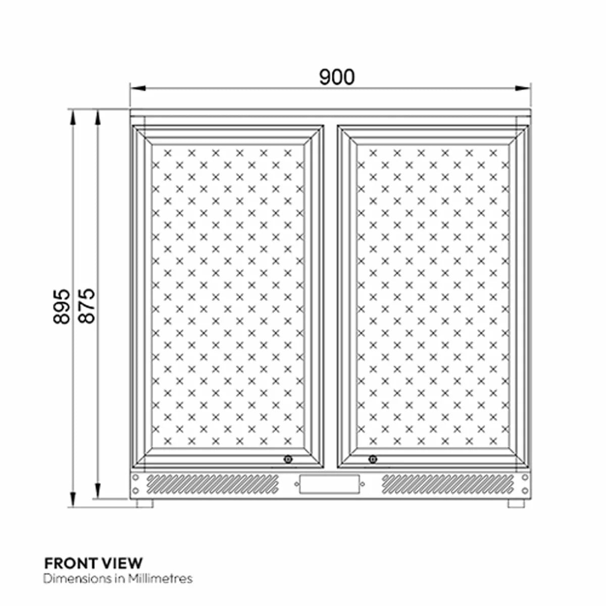 Contender RRG021 Commercial 220L Sliding Double Door Bottle Cooler, C Rated