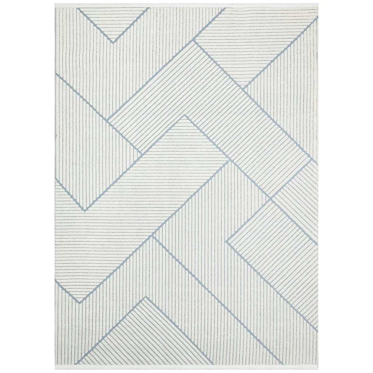 Concept Looms Jazz Blue Geo Indoor Outdoor Rug, in 2 Sizes