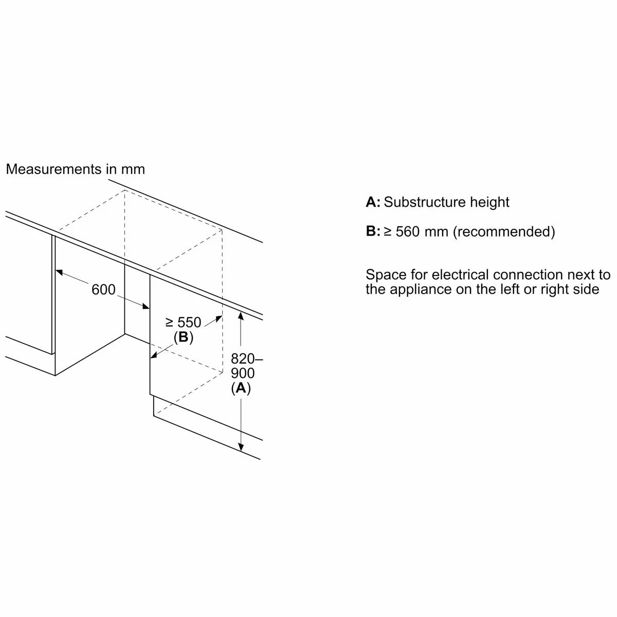 Bosch Series 4, KUR21VFE0G Built Under Fridge, E Rated