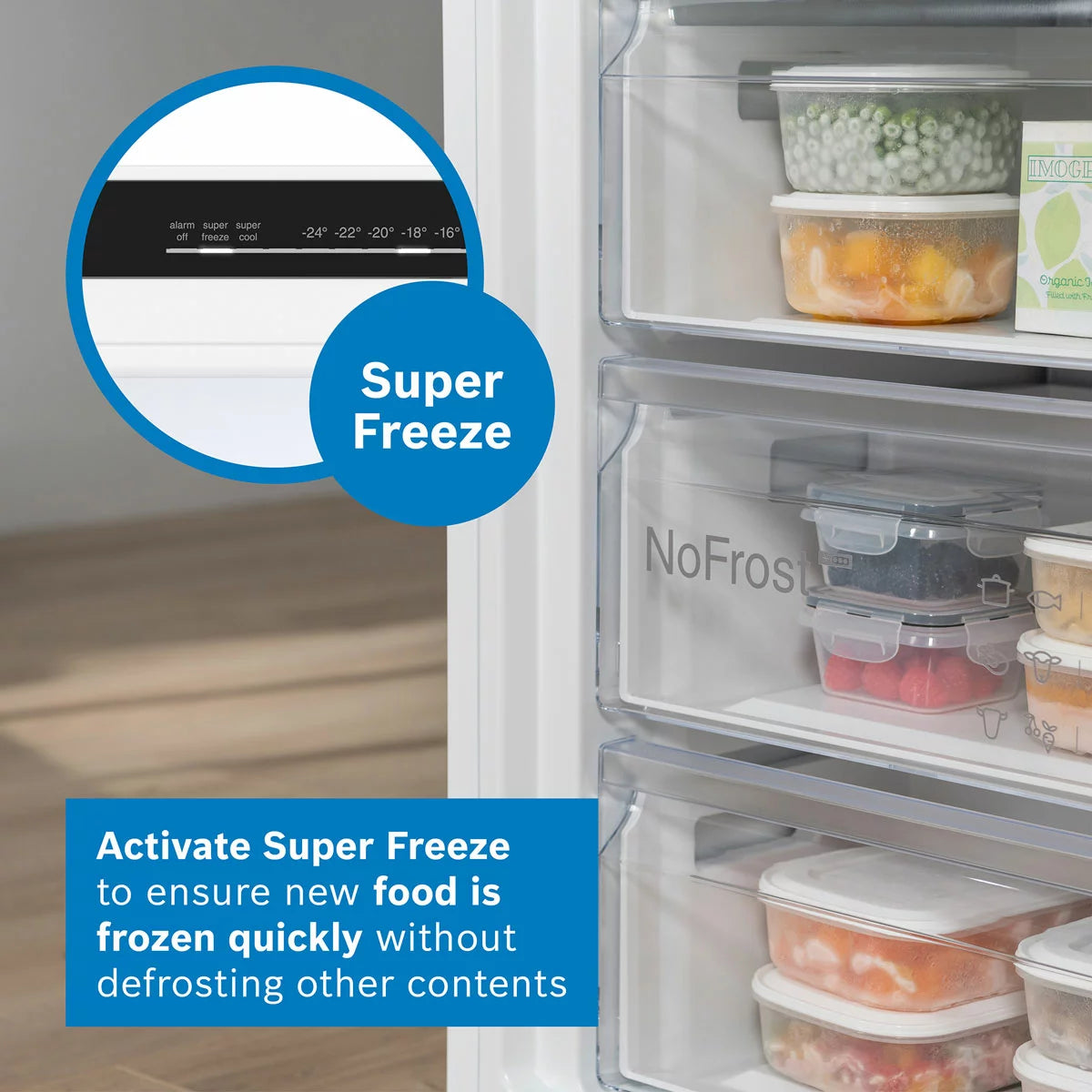 Bosch Series 4, GUN21VFE0G Built Under Freezer, E Rated