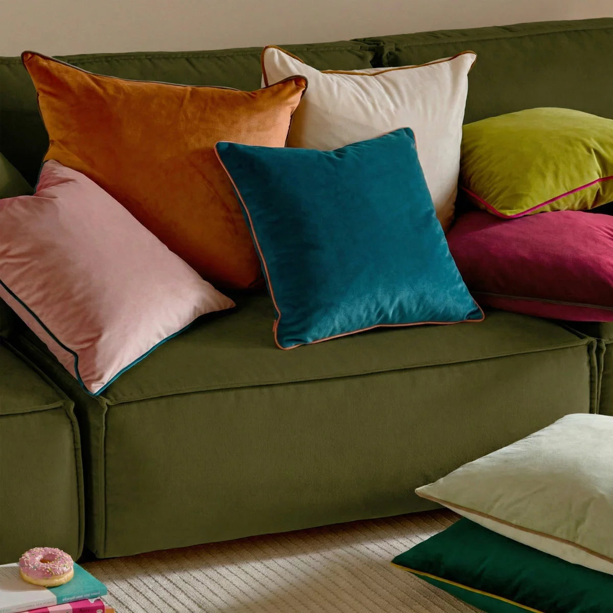 Furn Meridian Velvet Feather Fill Cushion, 55 x 55 cm