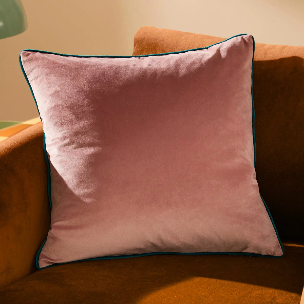 Furn Meridian Blush Velvet Feather Fill Cushion, 55 x 55 cm