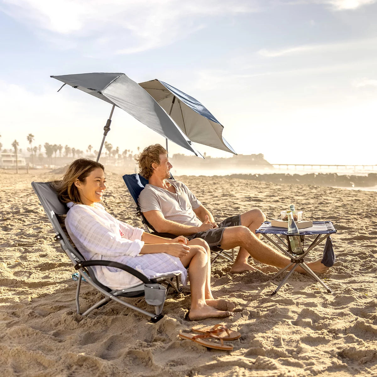 Sport-Brella Beach Chair With Clamp-On Umbrella