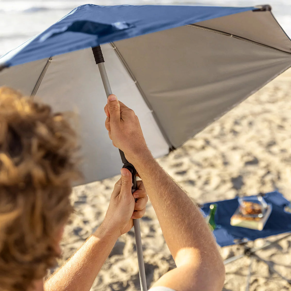 Sport-Brella Beach Chair With Clamp-On Umbrella