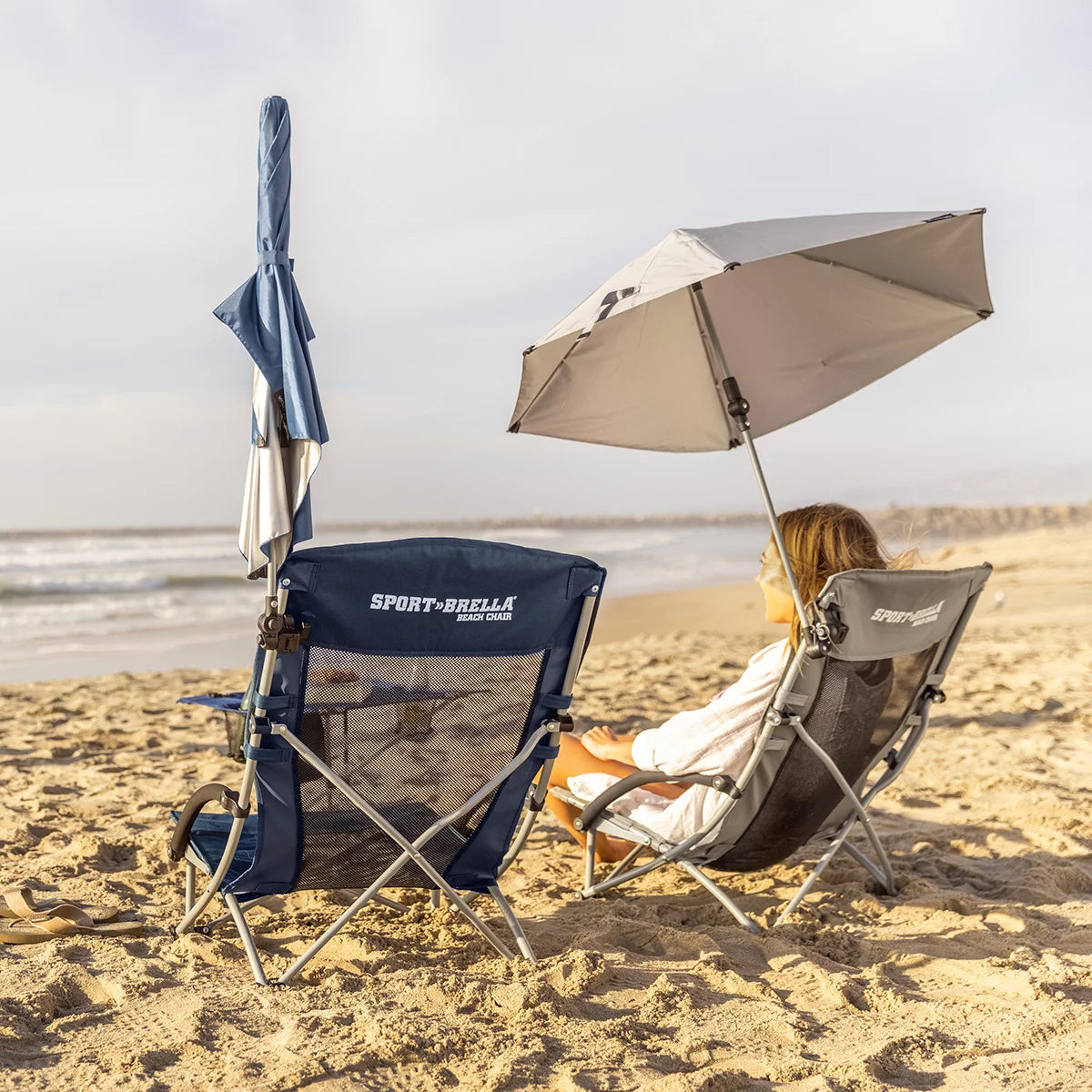 Sport-Brella Beach Chair With Clamp-On Umbrella