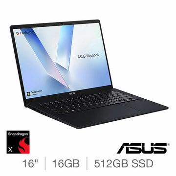 ASUS Vivobook Copilot+ PC, Snapdragon X1, 16GB RAM, 512GB SSD, 16 Inch Laptop