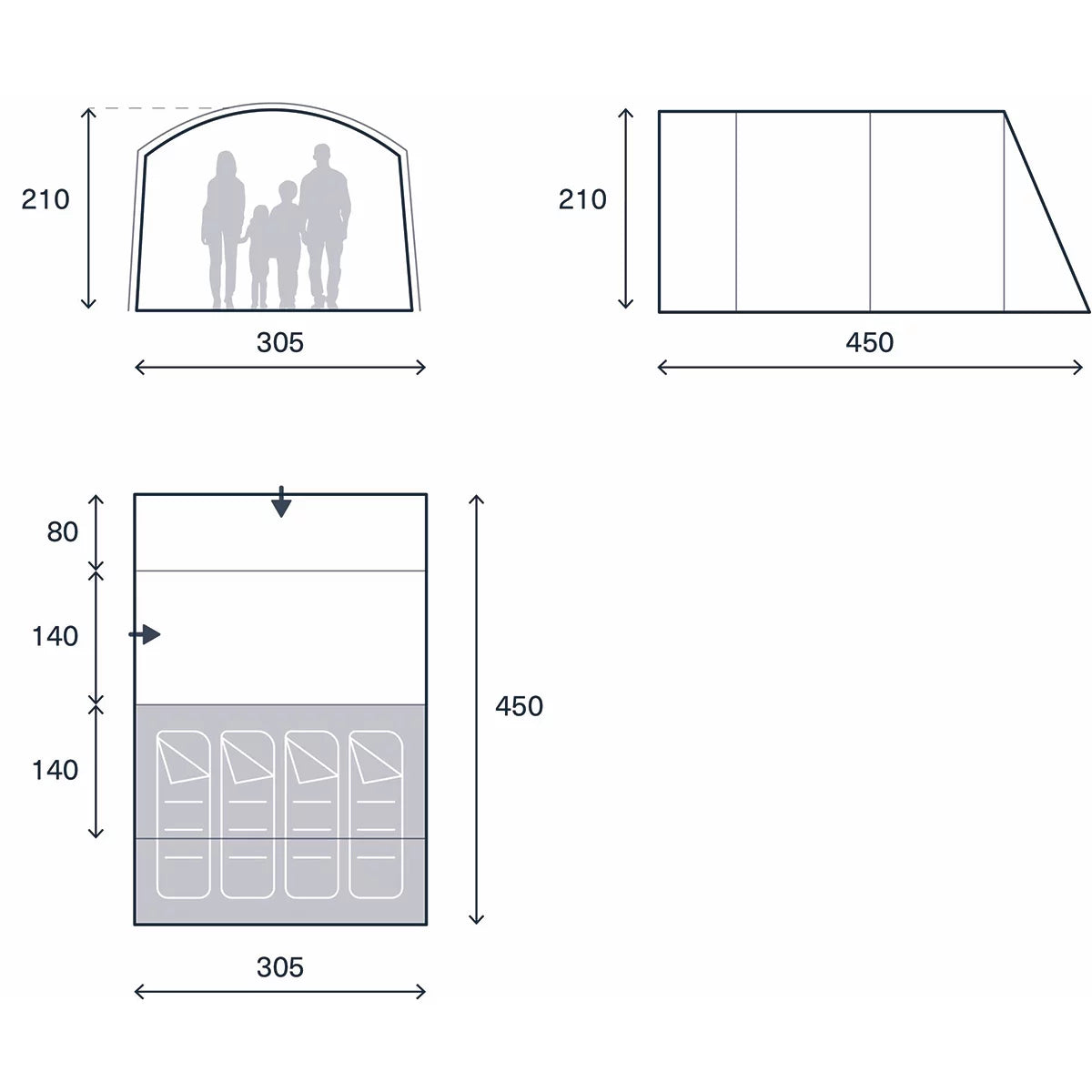 Kampa Dawlish Tent, 4 Person