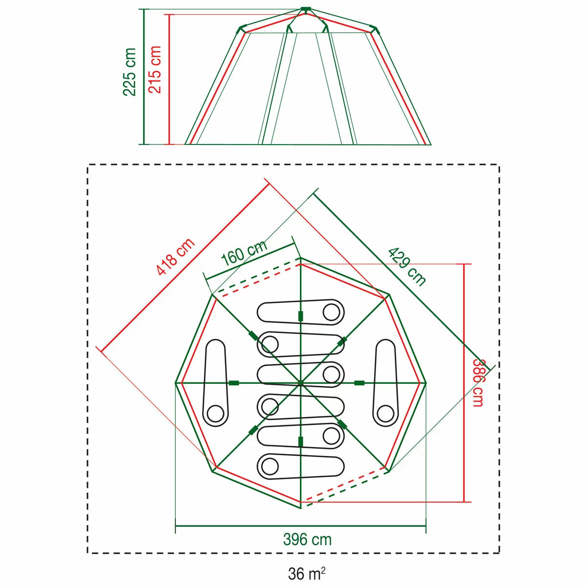 Coleman Octagon Blue Tent, 8 Person