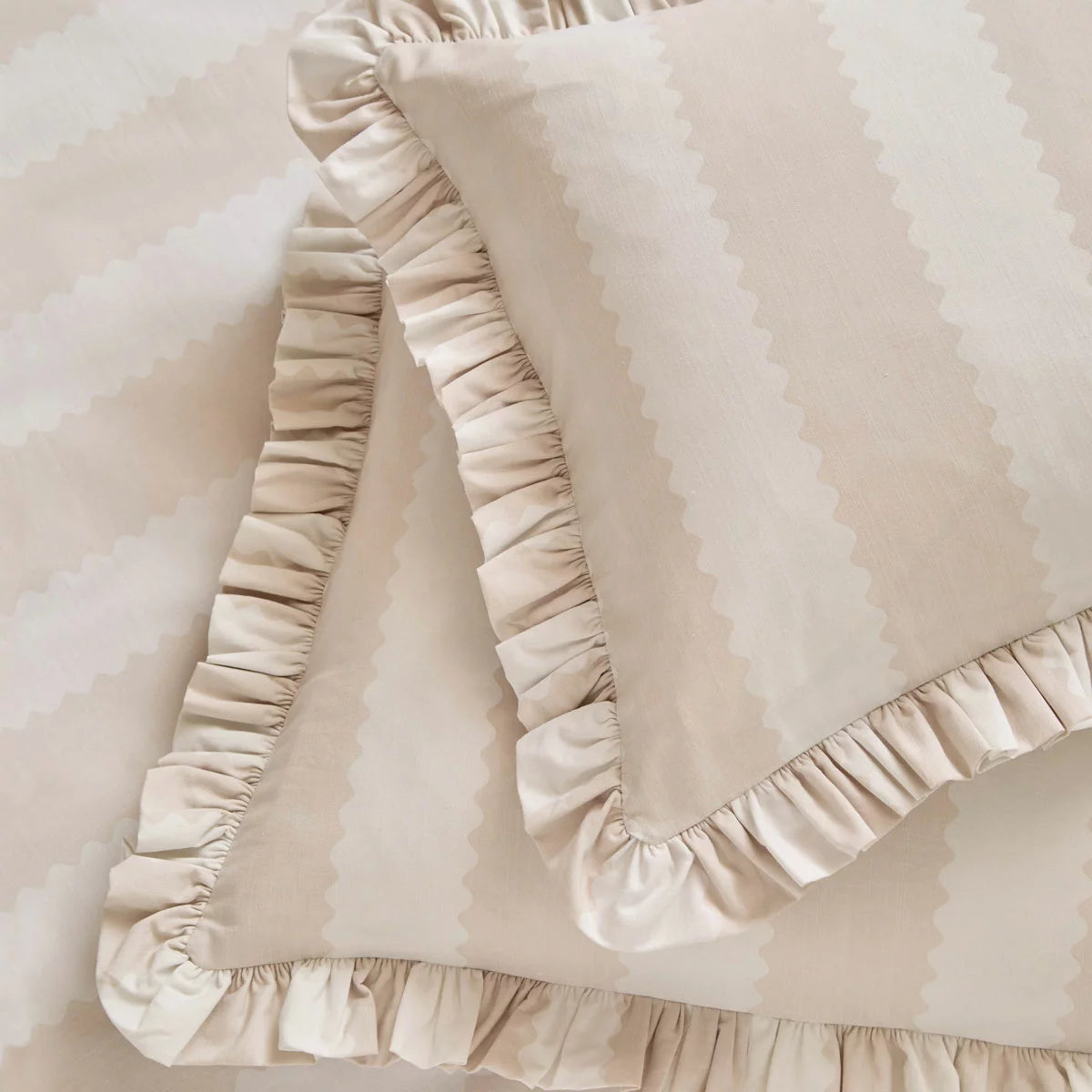 Wylder Birdie Beige Stripe Duvet Cover Set, in 4 Sizes