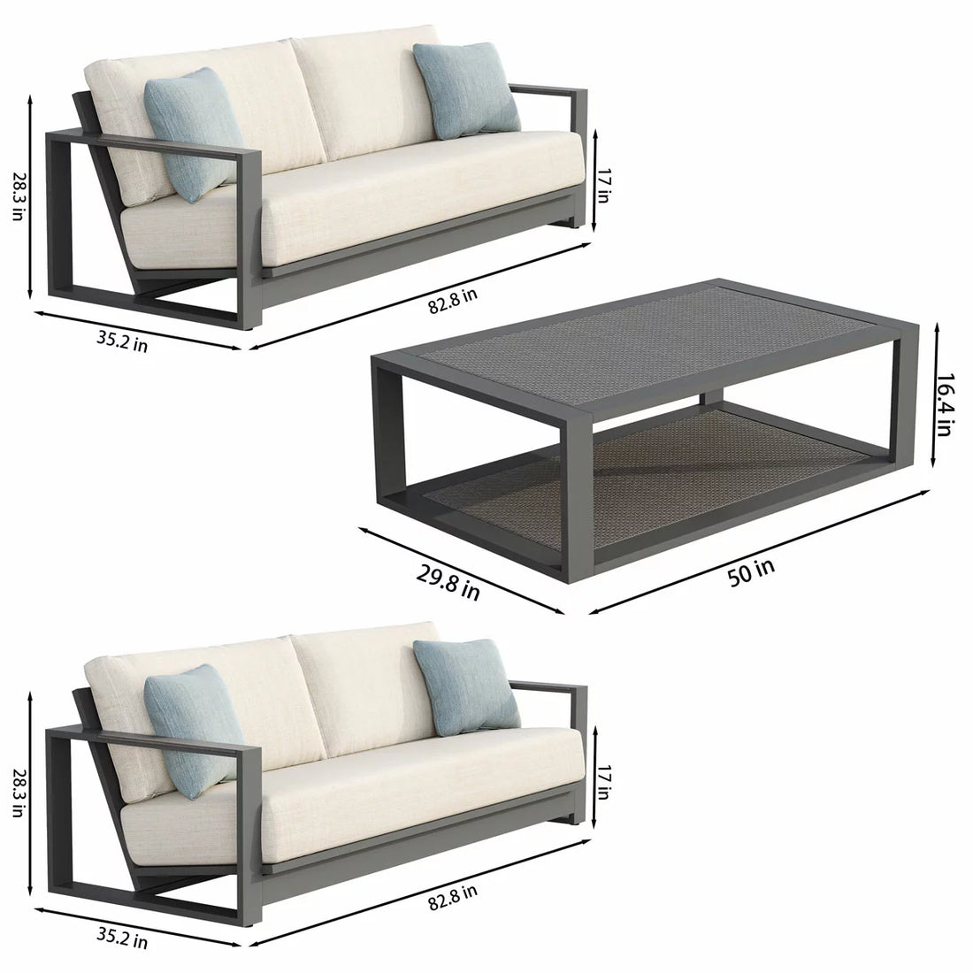 Foremost Milan 4 Piece Deep Seating Patio Set + Cover
