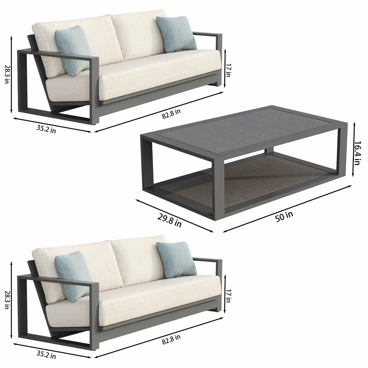 Foremost Milan 4 Piece Deep Seating Patio Set + Cover