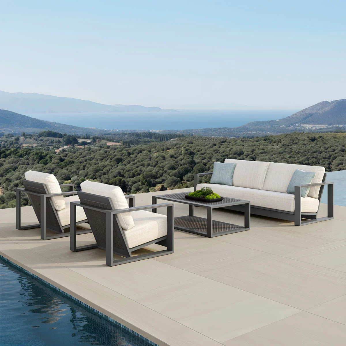 Foremost Milan 4 Piece Deep Seating Patio Set + Cover