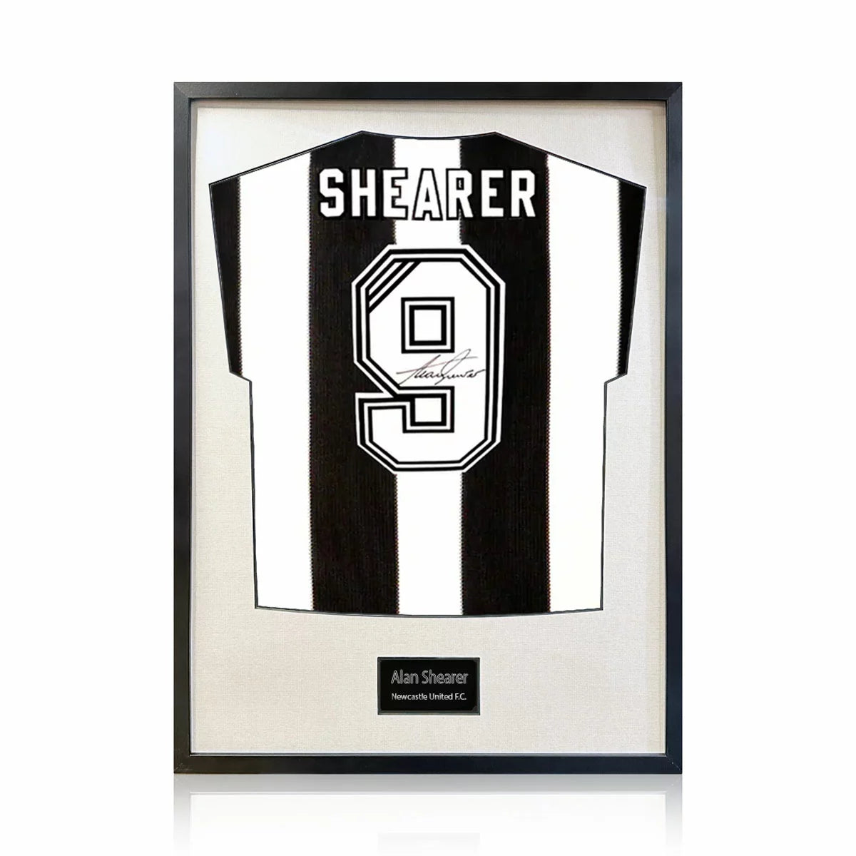 Alan Shearer Signed Framed Newcastle Football Shirt in 2 Options: White or Black