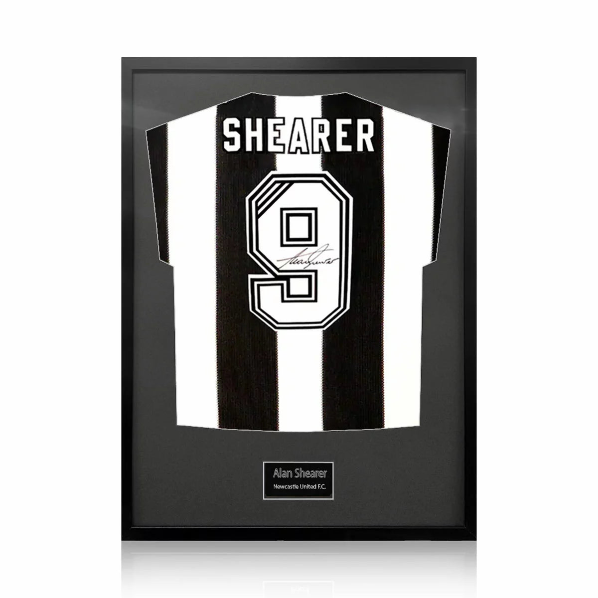 Alan Shearer Signed Framed Newcastle Football Shirt in 2 Options: White or Black