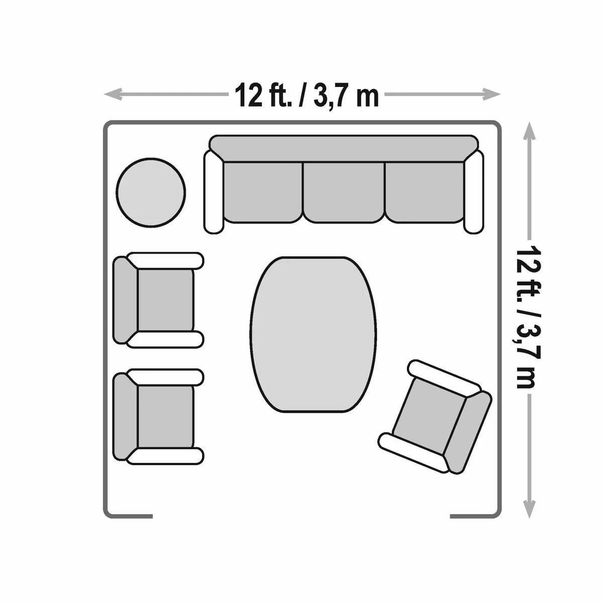 Sojag 12ft x 12ft (3.7 x 3.7m) Del Ray Shade Gazebo
