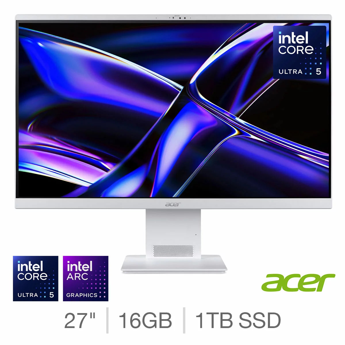 Acer S27-B, Intel Core Ultra 5, 16GB RAM, 1TB SSD, 27 Inch All in One Desktop