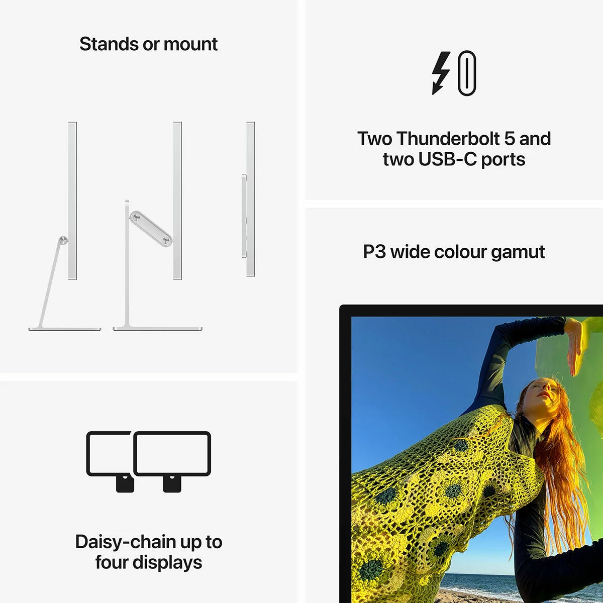 Apple Studio Display, 27 Inch Retina 5K Monitor, Standard Glass, with VESA mount