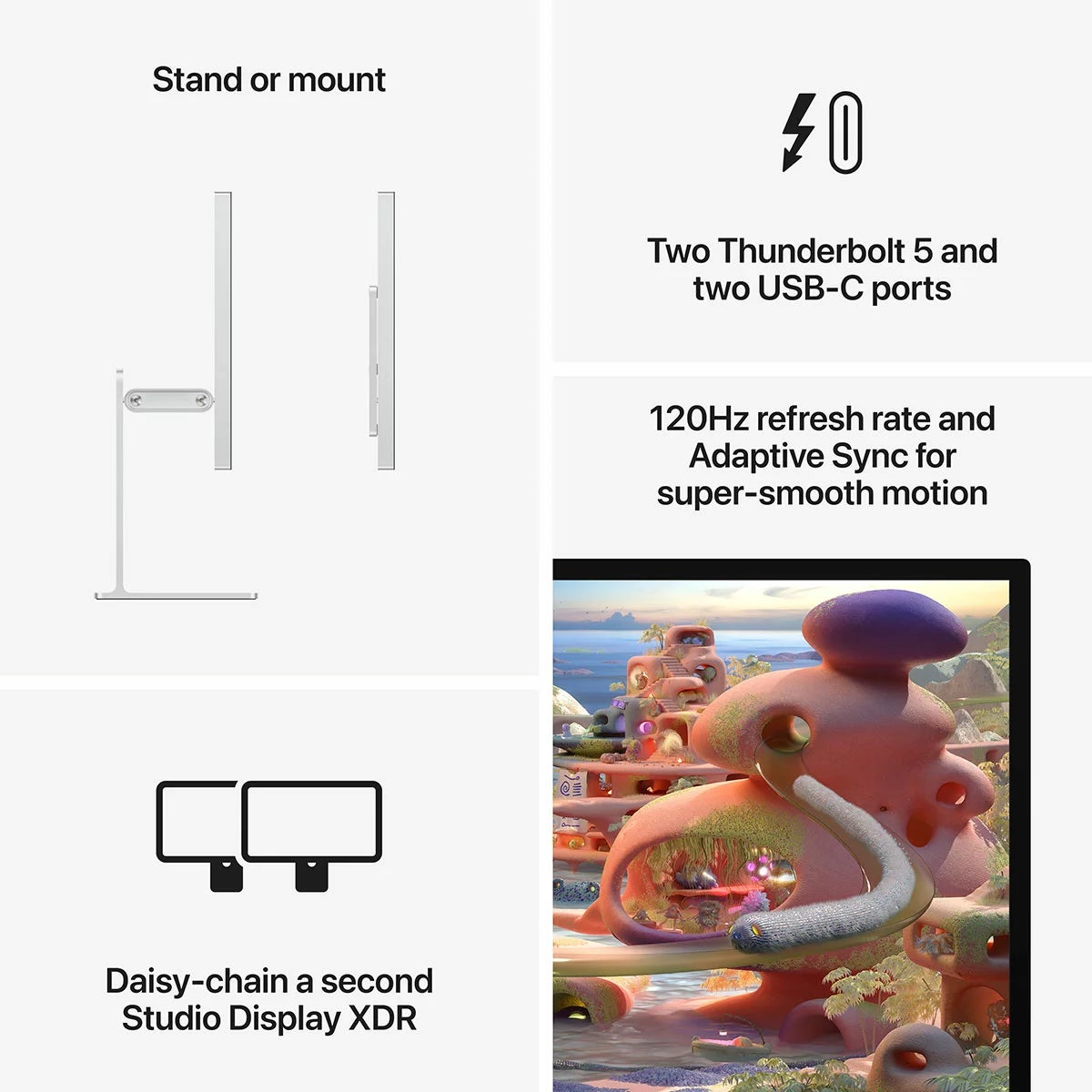 Apple Studio Display XDR, 27 Inch Retina 5K Monitor, Nano-texture Glass, Tilt and Height Adjustable Stand, MFEP4B/A, view 7