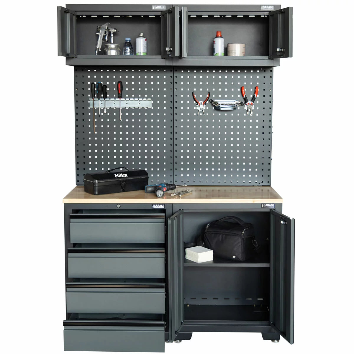 Hilka Professional 24-Gauge Steel 5-Piece Garage Workstation Set