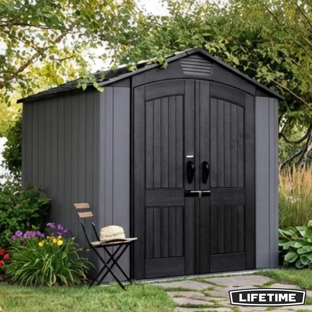 Lifetime 7ft x 7ft (2.1 x 2.1m) Outdoor Storage Shed - Model 60527