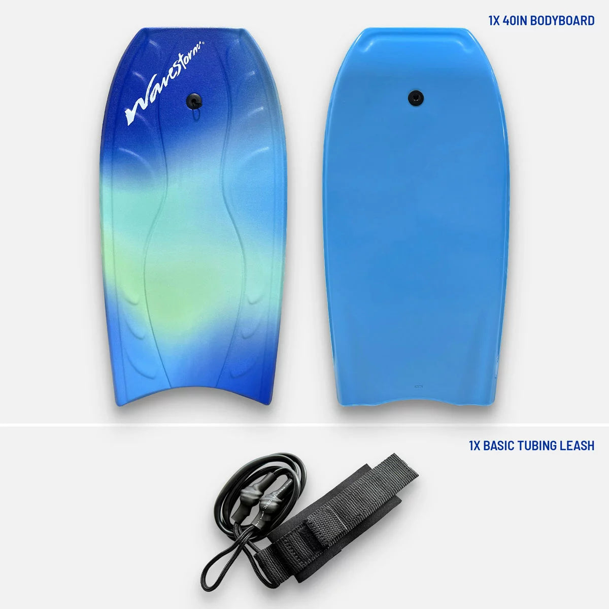 Wavestorm 40" Bodyboard with Coiled Leash In Two Colours