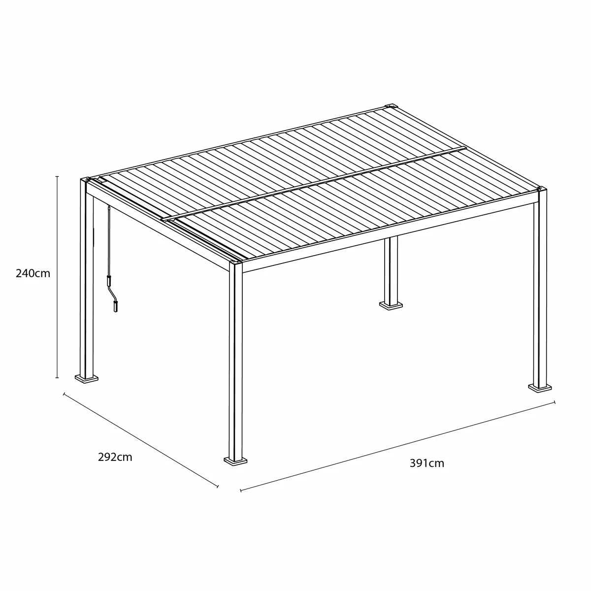 Alvivo 9ft 8" x 13ft 3" (3 x 4m) Beige Louvered Aluminium Pergola Bundle with 3