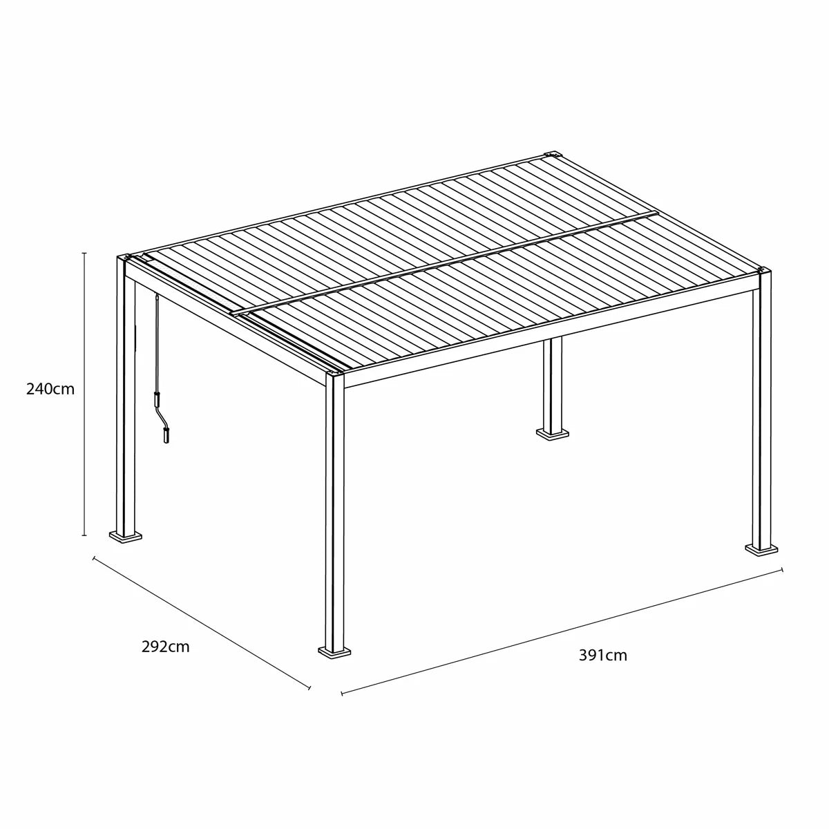 Alvivo 9ft 8" x 13ft 3" (3 x 4m) Beige Louvered Aluminium Pergola Bundle with 4
