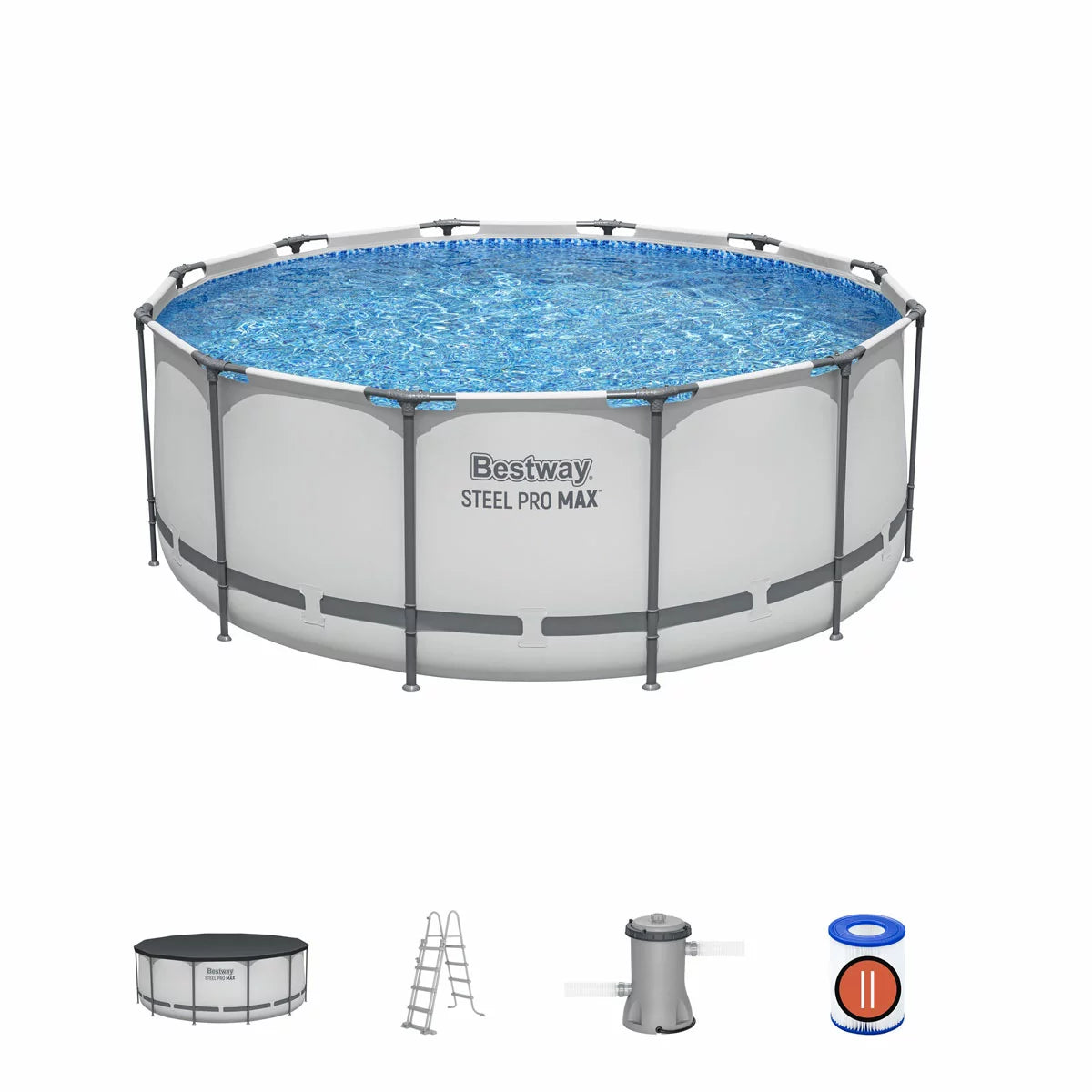 Bestway 12ft (3.6m) Steel Pro Max Above Ground Pool with Filter Pump and Ladder