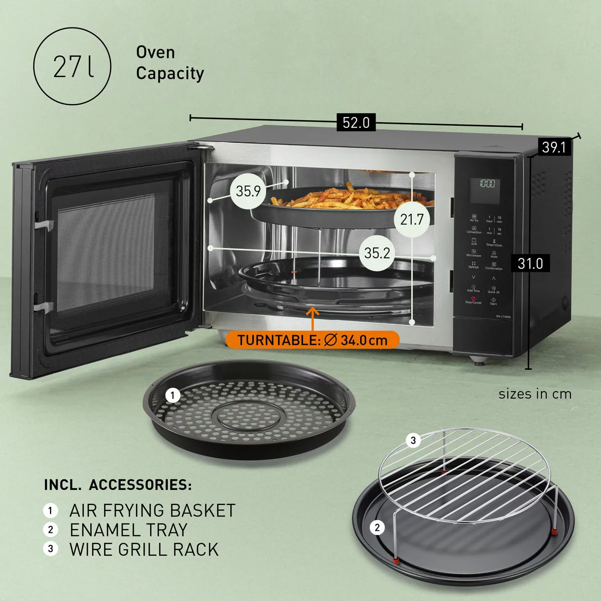Panasonic NN-CT56RBBPQ 27L 4-in-1 Combination Microwave in Black